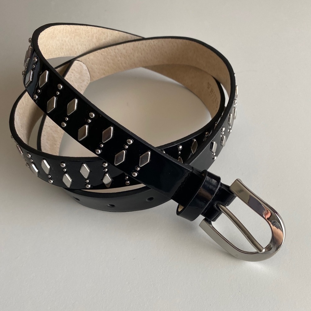WHBM Patten Leather Studded Belt